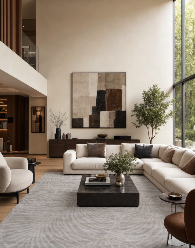 Inspiración para sala con tapetes ZANNI
